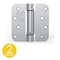 Global Door Controls 4 in. x 4 in. Stainless Steel Spring Full Mortise 5/8 in. Radius Door Hinge with Fixed Pin Pack of 2 CPS4040-5/8-US32D-M - alternate 1