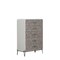 Homeroots 18" X 35" X 52" Vintage Beige Pu Wood Upholstered (Front) Metal Leg Veneer (Melamine) Chest 347165 - alternate 2