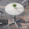 Flash Furniture 24" Round Outdoor Tabletop, White Faux Marble, Seamless Surface Technology, 22x22 Silver X-Base ST-RD24-WHMAR-T2222S-GG - alternate 3