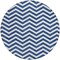 Homeroots 8' Navy Blue And Ivory Round Chevron Washable Indoor Outdoor Area Rug 595327 - alternate 4
