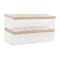 Martha Stewart Brody Clear Plastic Storage Organizer Bins W/ Light Natural Paulownia Wood Lids, SM-x2/MED-x1 BE-PB3316-WD-3-CL-NT-MS - alternate 1