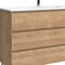 Homeroots 48" Oak Wood Freestanding Bathroom Vanity With White Sink And Three Drawers 624170 - alternate 3