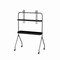 Homeroots 50in Black And Silver Stainless Steel Open Shelving Rolling TV Stand 698914 - alternate 2