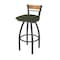 Holland Bar Stool Co Revelle 25in Swivel Counter Stool with Pewter Finish, Medium Back and Canter Pine Seat 881 - alternate 1