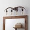 Jonathan Y Wyatt 32.5" 4-Light Southwestern Bohemian Resin/Seeded Glass Faux Antler LED Vanity Light, Brown Wood JYL6315A - alternate 4