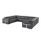 Homeroots Dark Gray Italian Leather Power Reclining U Shaped Eight Piece Corner Sectional With Console 634682 - alternate 2