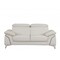 Homeroots 71" White Italian Leather Sofa With Silver Legs 329687 - alternate 1