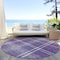 Homeroots 8' Purple Gold And Ivory Round Plaid Washable Indoor Outdoor Area Rug 596359 - alternate 3