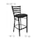 Flash Furniture 30" Ladder Back Restaurant Stool XU-DG697BLAD-BAR-BLKV-GG - alternate 5