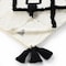 Homeroots 60" X 50" Black and White Woven Cotton Geometric Throw Blanket with Tassels 516491 - alternate 3