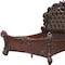 Homeroots Dark Brown and Cherry Blossom Pink Tufted Upholstered Faux Leather No Bed 376957 - alternate 4