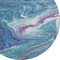 Homeroots 8' Teal Blue Purple And Pink Round Abstract Washable Indoor Outdoor Area Rug 602679 - alternate 5