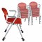 Regency Rico Classroom Training Mobile Stack Chair with Arms - Red, 11PK K306-RD-11PK - alternate 2