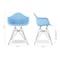 Homeroots Light Blue And Silver Heavy Duty Plastic Dining Arm Chair 520271 - alternate 3