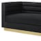 Homeroots 84" Black Velvet Solid Wood Sofa 543967 - alternate 2