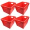 Flipside Corrugated Postal Storage Tote, 18-1/4 in L x 13-1/4 in W x 11-3/5 in H, Red, Plastic, 4 PK 40122 - alternate 3