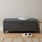 Homeroots 56in Gray and Black Fabric and Solid Wood Upholstered Bench 668861 - alternate 4