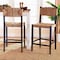 Bali & Pari Prita Bohemian Paper Loom and Black Mahogany Wood 2-Piece Bar Stool Set 249-2PC-13880-ZORO - alternate 3