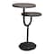Homeroots 19" Natural and Black Solid Wood and Iron Round Double Tray Top End Table 571199 - alternate 3