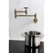 Kingston Brass Wall Mount Pot Filler Faucet with Knurled Handle, Antique Brass KS3103RKX - alternate 3