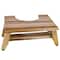 Homeroots 8" Natural Solid Teak Bathroom Toilet Stool 383356 - alternate 1