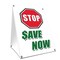 Signmission Stop Save Now, 24 Inch x 18 Inch A-frame Yard Sign, Plastic Sign SBC-1824-Stop Save Now - alternate 1
