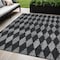 Homeroots 5' X 8' Charcoal Geometric Washable Indoor Outdoor Area Rug 577032 - alternate 1