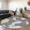 Homeroots 8' Gray And Ivory Round Abstract Washable Indoor Outdoor Area Rug 614541 - alternate 2