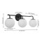 Jonathan Y Louis Parisian Globe 25" 3-Light Metal/Frosted Glass Modern Contemporary LED Vanity Light, Black JYL3536B - alternate 4
