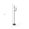 Homeroots 69" Black Two Light Torchiere Floor Lamp With Clear Transparent Glass Drum Shade 523435 - alternate 4