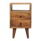 Homeroots 20" Brown Solid Wood Two Drawer Nightstand 651551 - alternate 1