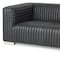 Homeroots 87" Black Leather Sofa With Silver Legs 607325 - alternate 3