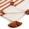 Homeroots 50" X 60" Orange Woven Cotton Striped Throw Blanket with Tassels 516555 - alternate 4