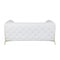 Homeroots 69in White And Gold Italian Leather Loveseat 477575 - alternate 2