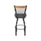 Holland Bar Stool Co Eleanor 30in Swivel Bar Stool with Pewter Finish, Medium Back and Canter Storm Seat 880 - alternate 4