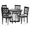 Baxton Studio Alena Modern Grey Fabric and Dark Brown Finished Wood 5-Piece Dining Set 255-9402-10898-ZORO - alternate 5