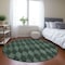 Homeroots 8' Olive Green And Charcoal Round Geometric Washable Indoor Outdoor Area Rug 577075 - alternate 2