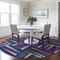 Homeroots 8' Purple Ivory And Teal Blue Round Geometric Washable Indoor Outdoor Area Rug 598294 - alternate 3