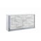 Homeroots 61" White Faux Marble And Wood Lighted Six Drawer Double Dresser 564684 - alternate 2