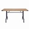 Homeroots 64" Oak and Black Wood and Iron Trestle Base Dining Table 631283 - alternate 1