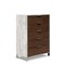 Homeroots 35" Dark Walnut And Grey Manufactured Wood Five Drawer Chest 473082 - alternate 1