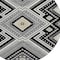 Homeroots 8' Black Gray And Ivory Round Tribal Washable Indoor Outdoor Area Rug 598096 - alternate 2