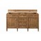 James Martin Vanities Brittany 60" Double Vanity, Saddle Brown, w/ 3 CM Tajnar Eclos Top 650-V60D-SBR-3TJR - alternate 2