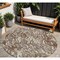 Homeroots 8' Brown Beige And Gray Round Abstract Washable Indoor Outdoor Area Rug 600278 - alternate 1