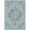 Homeroots 10' X 14' Teal Blue Floral Medallion Washable Indoor Outdoor Area Rug 607949 - alternate 3