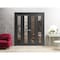 Sartodoors Sliding Closet Double Bi-fold Doors, Lucia 2466 Matte Black with Clear Glass and Aluminum Strips,  LUCIA2466DBF-BLK-72 x 80 (4* 18x80) - alternate 3