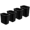 Acrimet Wastebasket, Deskside Bin, 3.25 Gallon/13 Quart/ 12 Liter (Plastic) (Black Color), 4PK 576.2 - alternate 1