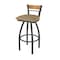 Holland Bar Stool Co Revelle 30in Swivel Bar Stool with Pewter Finish, Medium Back and Canter Sand Seat 881 - alternate 1