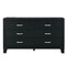 Homeroots 58" Black Wood Six Drawer Double Dresser 564679 - alternate 1