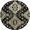Homeroots 8' Black Ivory And Taupe Round Medallion Washable Indoor Outdoor Area Rug 588992 - alternate 4